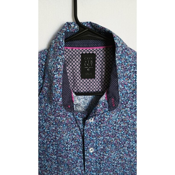 Construct New York Mens Short Sleeve Floral Shirt Size L - Picture 4 of 9